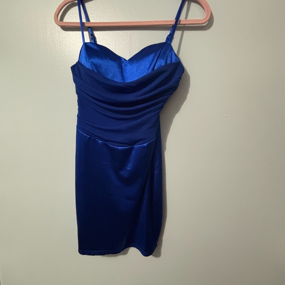 Windsor Blue Bodycon Mini Dress Spaghetti Strap